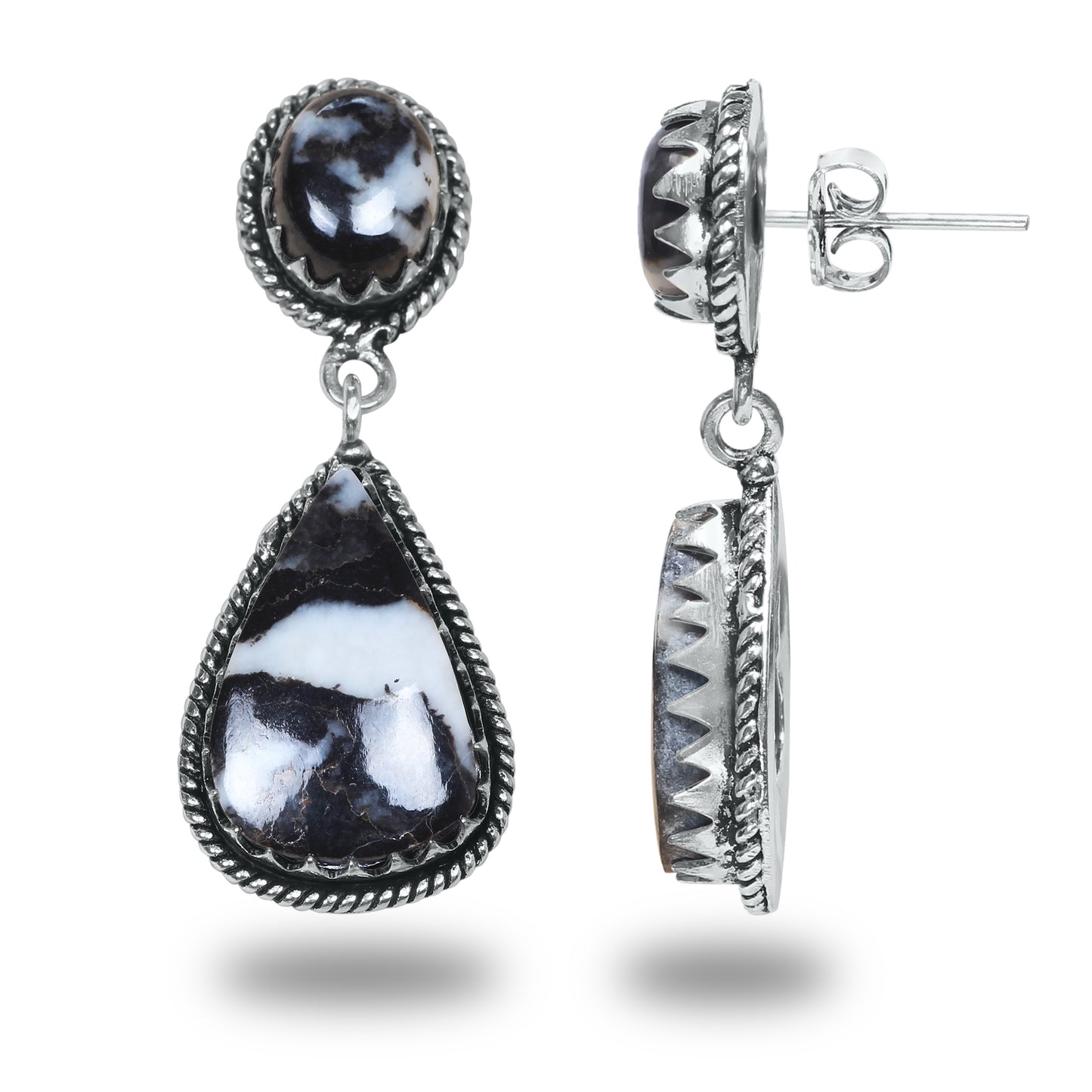 Boucles d'oreilles en turquoise Buffalo – Minimalistes, plaquées argent | Vente en gros et fabrication artisanale