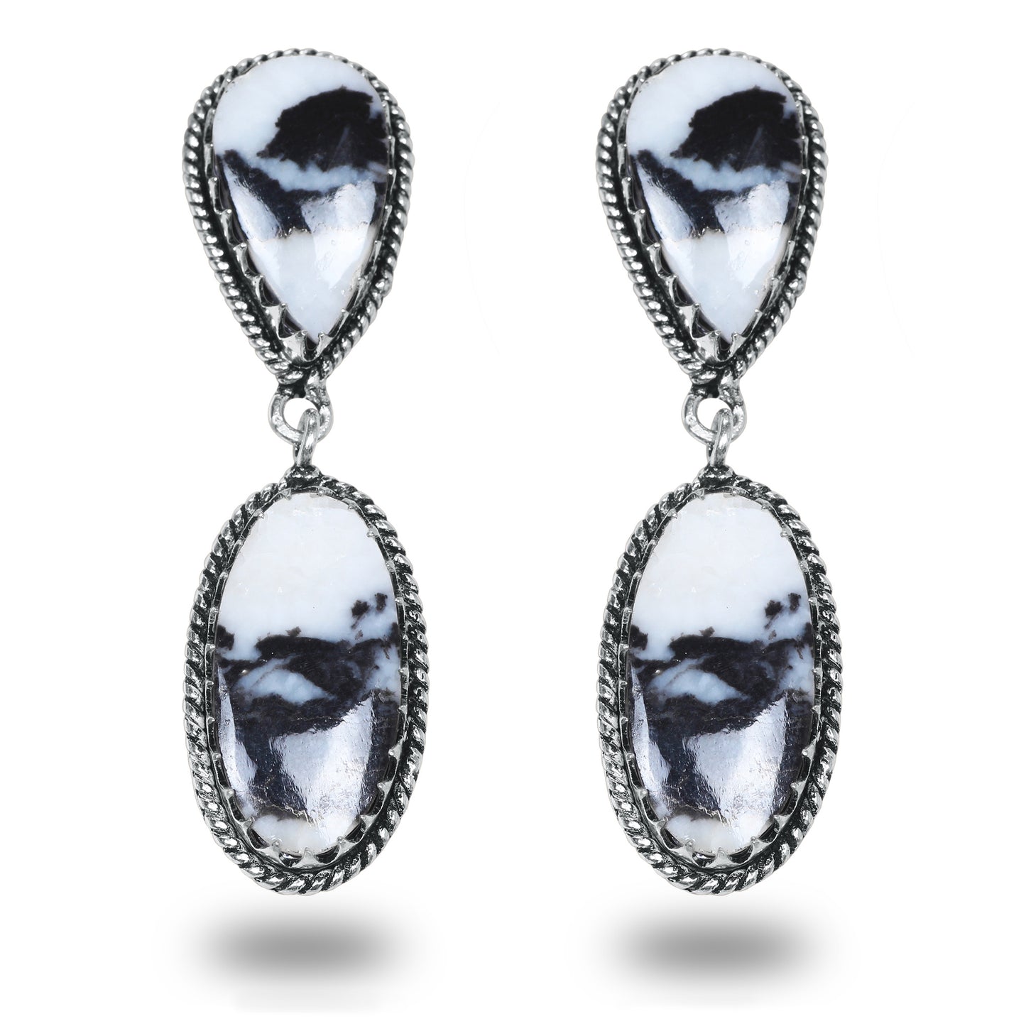 Boucles d'oreilles en turquoise Buffalo – Minimalistes, plaquées argent | Vente en gros et fabrication artisanale