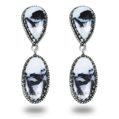 Boucles d'oreilles en turquoise Buffalo – Minimalistes, plaquées argent | Vente en gros et fabrication artisanale