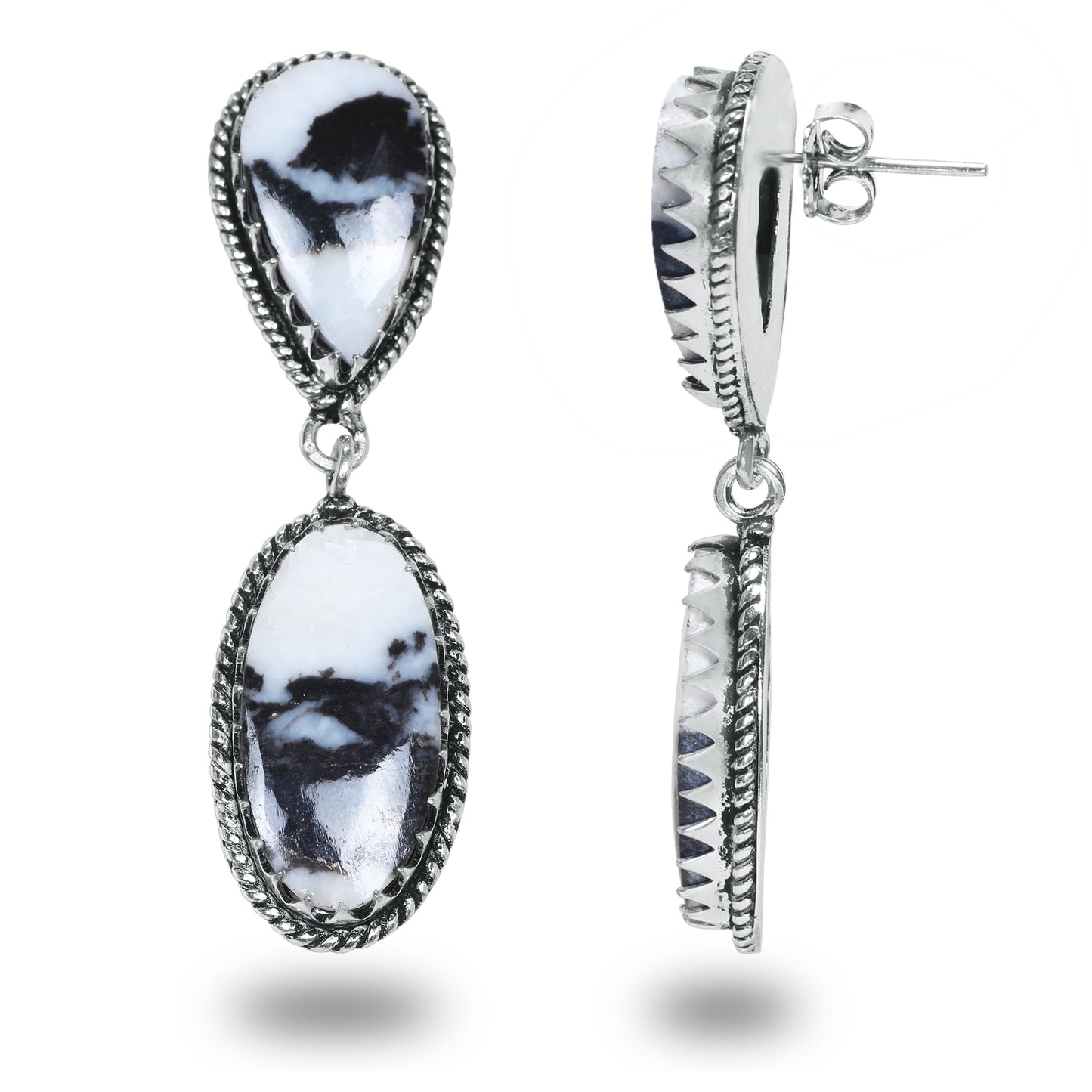 Boucles d'oreilles en turquoise Buffalo – Minimalistes, plaquées argent | Vente en gros et fabrication artisanale