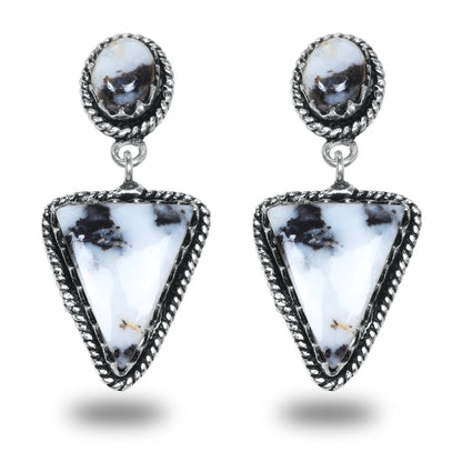 Boucles d'oreilles en turquoise Buffalo – Minimalistes, plaquées argent | Vente en gros et fabrication artisanale