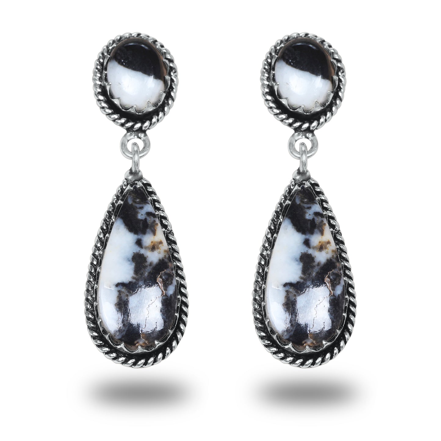 Boucles d'oreilles en turquoise Buffalo – Minimalistes, plaquées argent | Vente en gros et fabrication artisanale