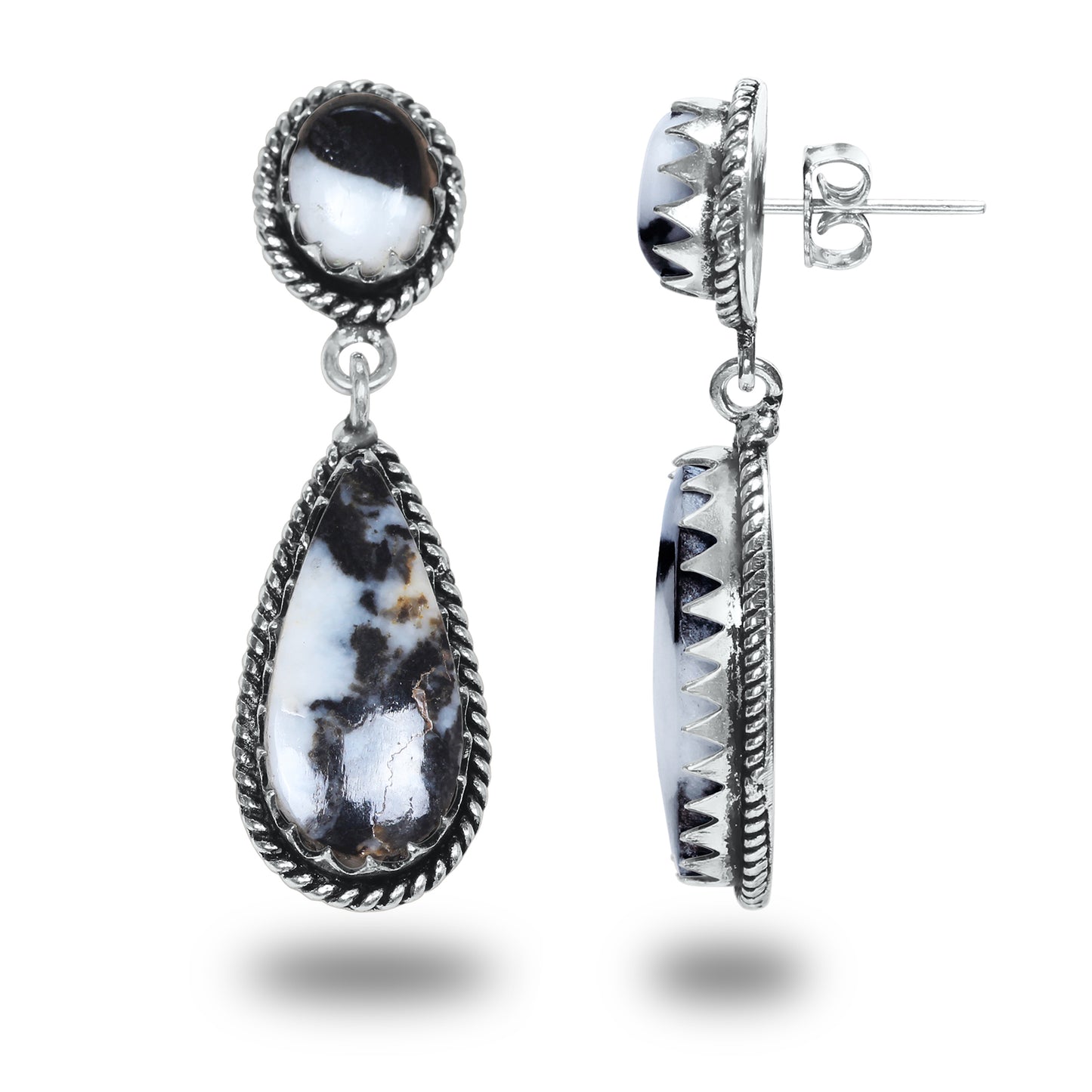 Boucles d'oreilles en turquoise Buffalo – Minimalistes, plaquées argent | Vente en gros et fabrication artisanale