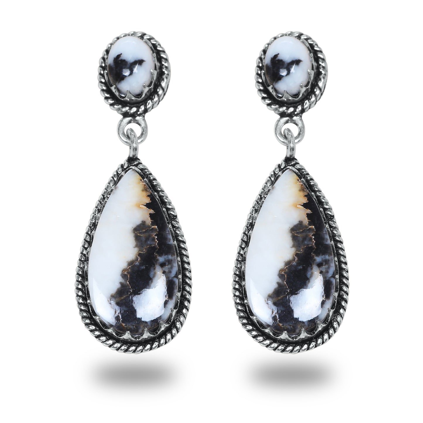 Boucles d'oreilles en turquoise Buffalo – Minimalistes, plaquées argent | Vente en gros et fabrication artisanale