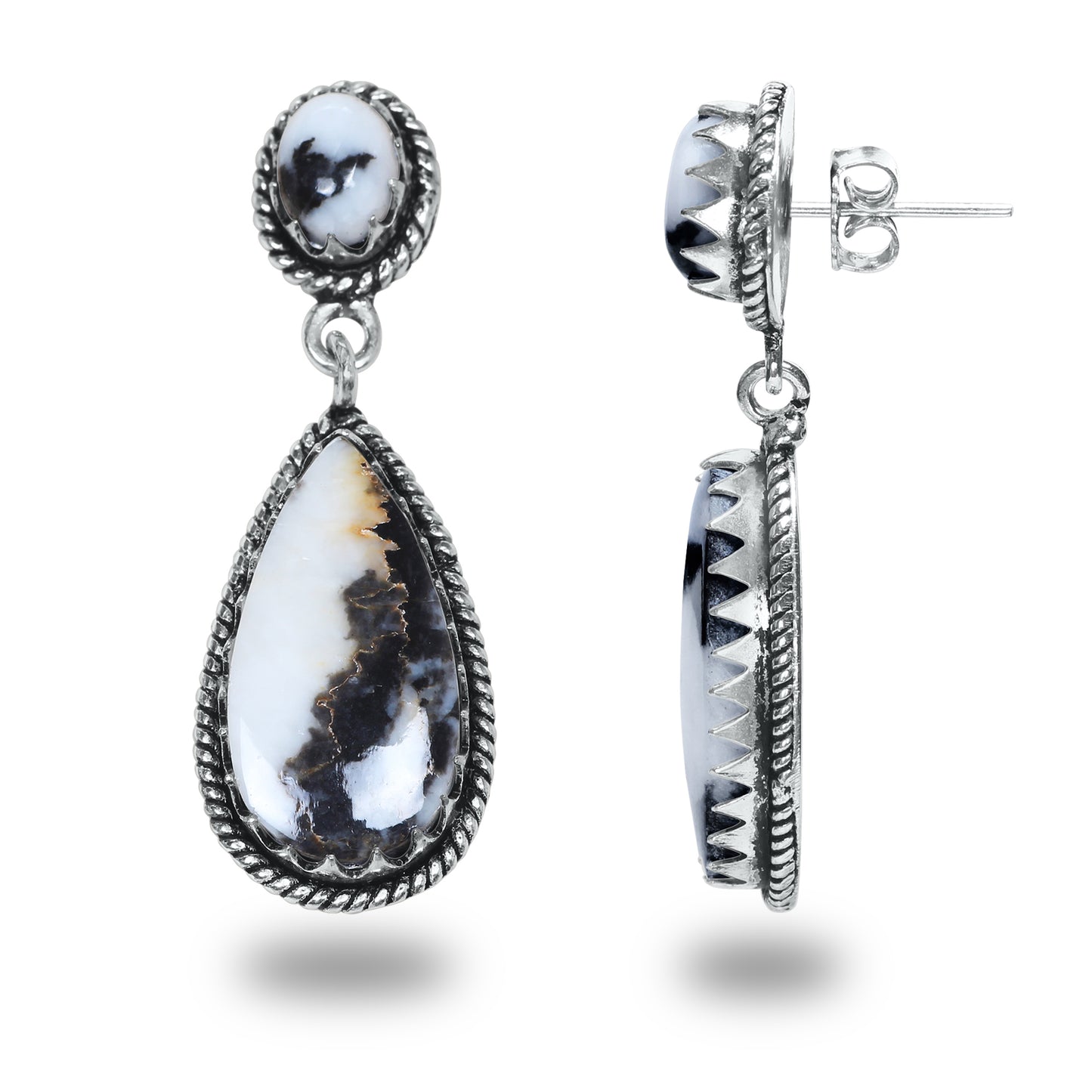 Boucles d'oreilles en turquoise Buffalo – Minimalistes, plaquées argent | Vente en gros et fabrication artisanale