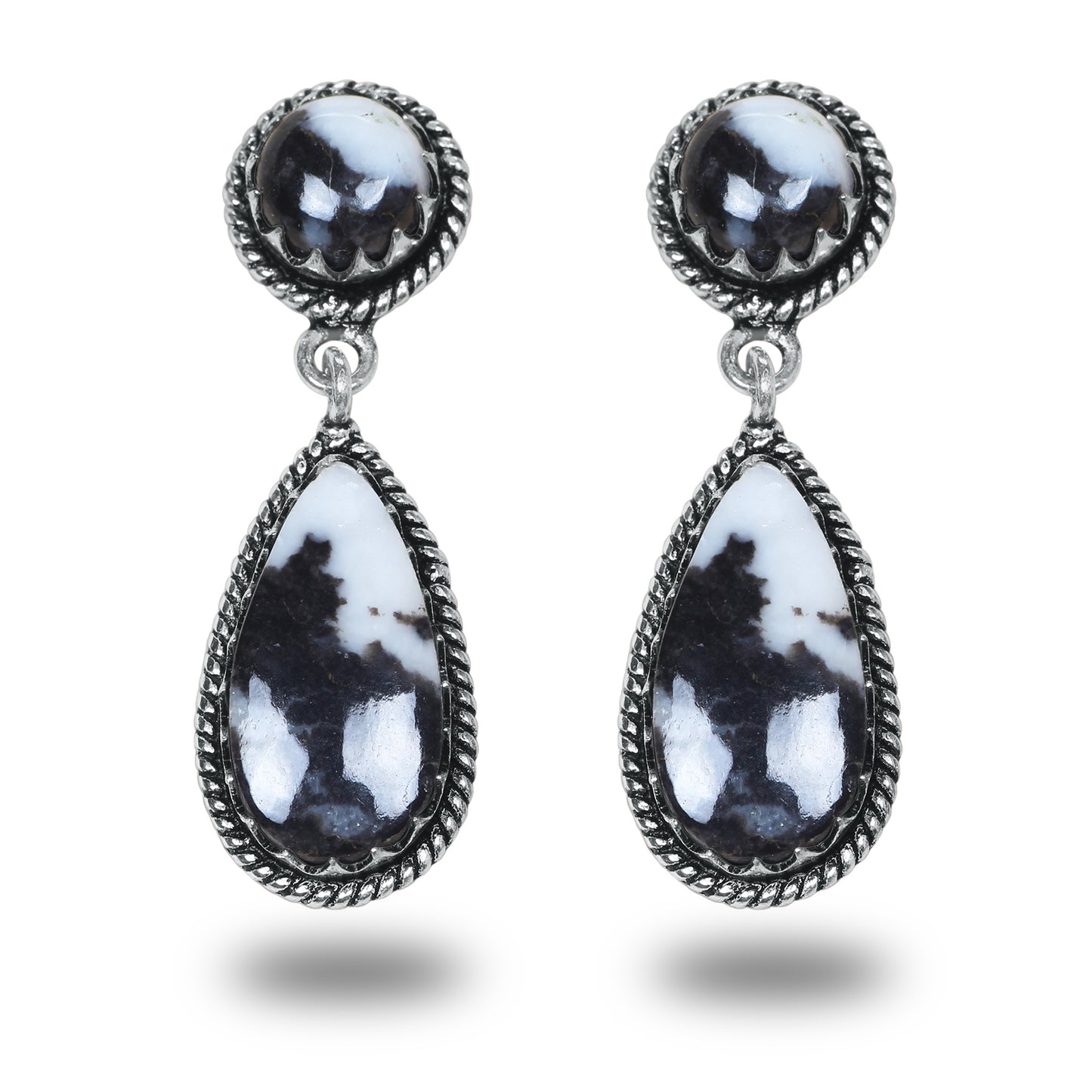Boucles d'oreilles en turquoise Buffalo – Minimalistes, plaquées argent | Vente en gros et fabrication artisanale