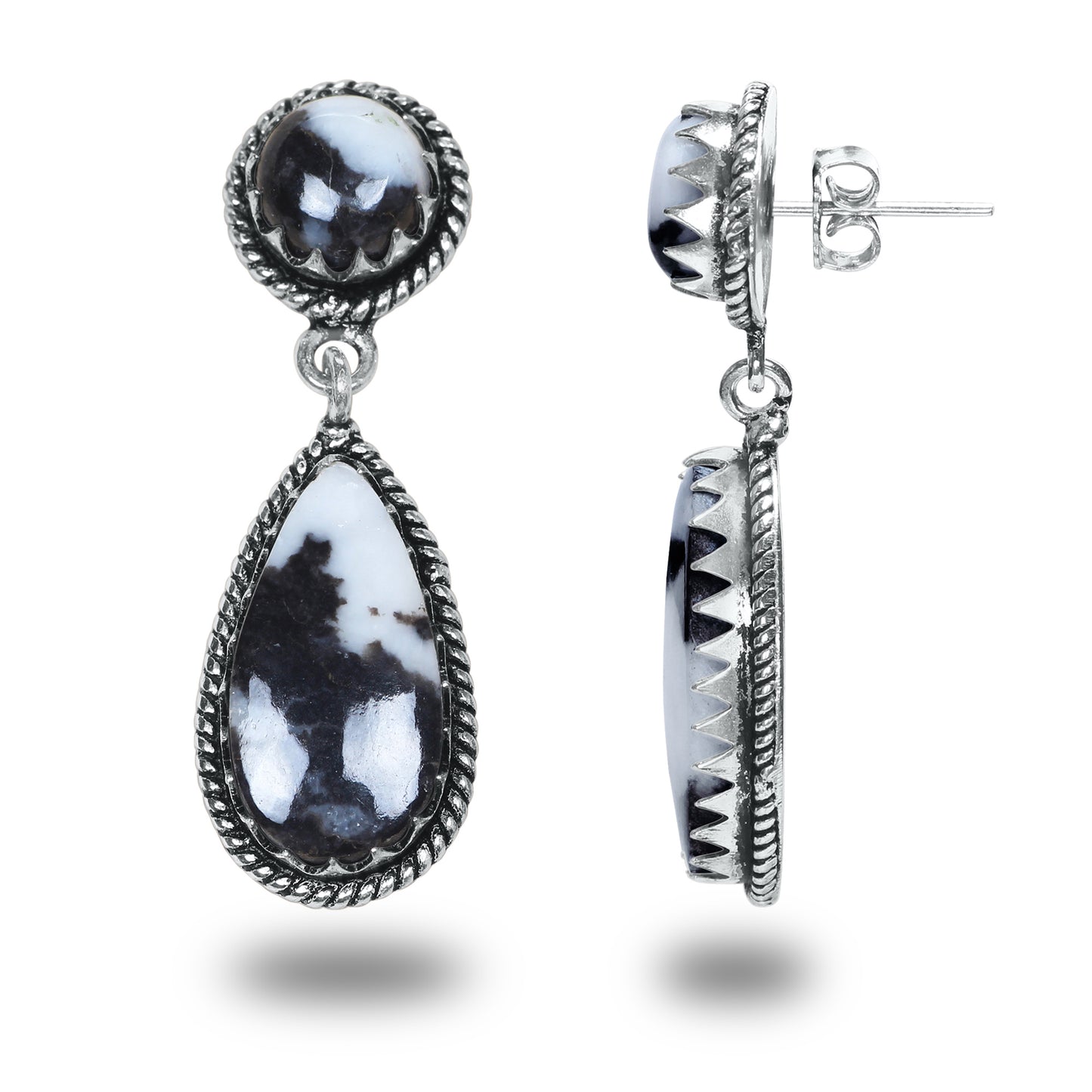 Boucles d'oreilles en turquoise Buffalo – Minimalistes, plaquées argent | Vente en gros et fabrication artisanale