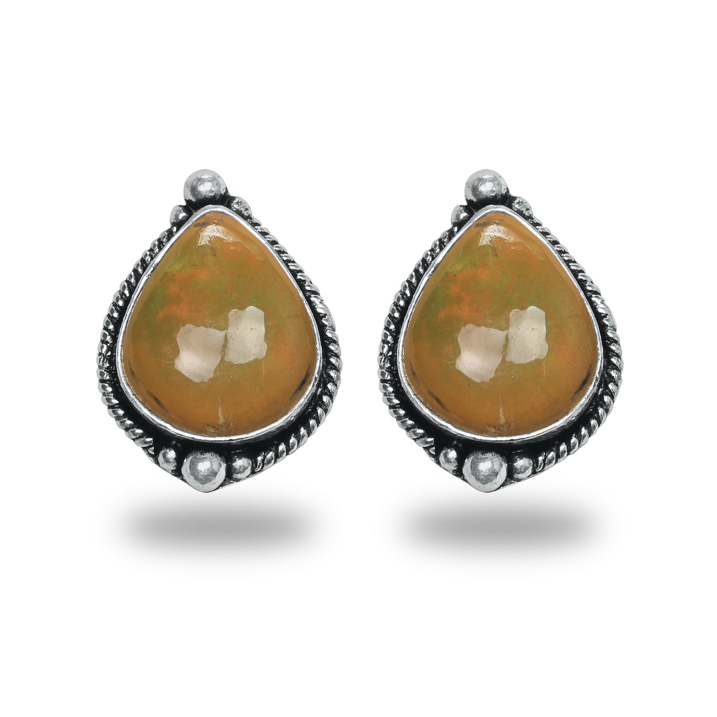 Boucles d'oreilles tiges/clous turquoise – Chic, plaqué argent | Bijoux faits main en gros