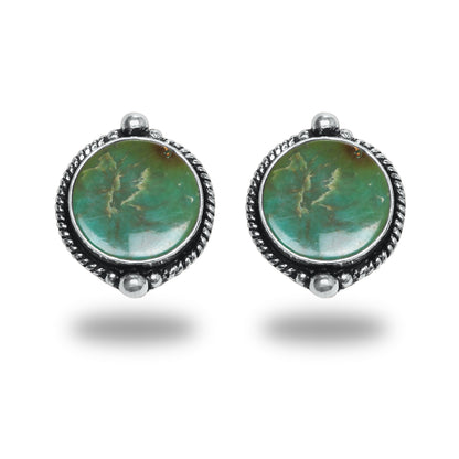 Boucles d'oreilles tiges/clous turquoise – Chic, plaqué argent | Bijoux faits main en gros