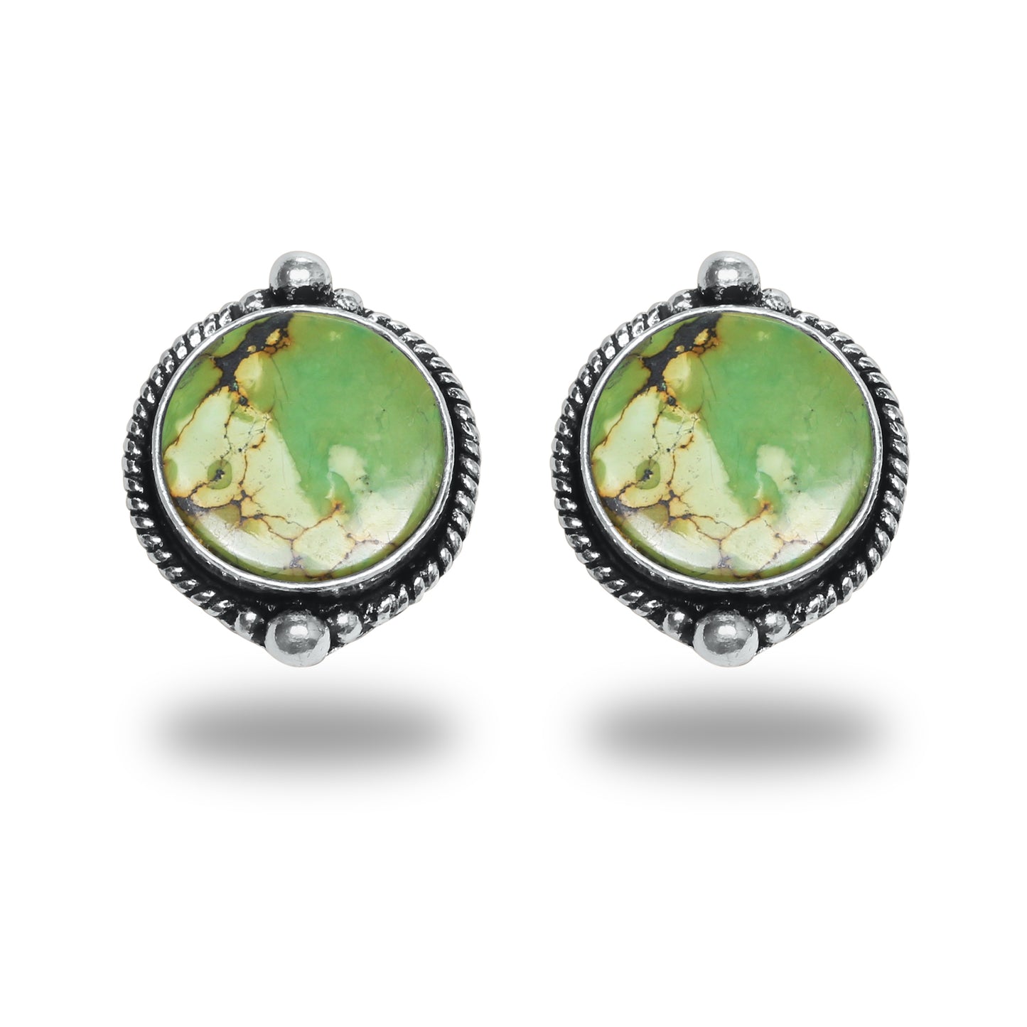 Boucles d'oreilles tiges/clous turquoise – Chic, plaqué argent | Bijoux faits main en gros