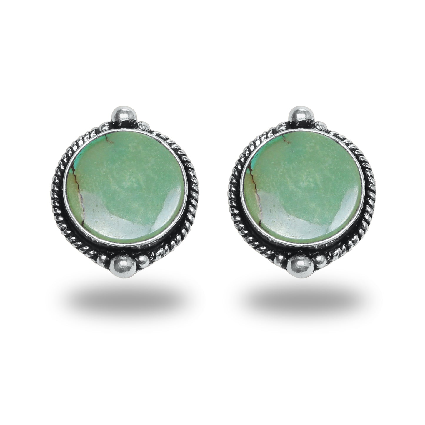 Boucles d'oreilles tiges/clous turquoise – Chic, plaqué argent | Bijoux faits main en gros