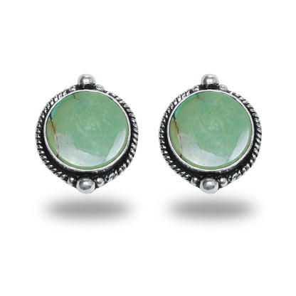 Boucles d'oreilles tiges/clous turquoise – Chic, plaqué argent | Bijoux faits main en gros