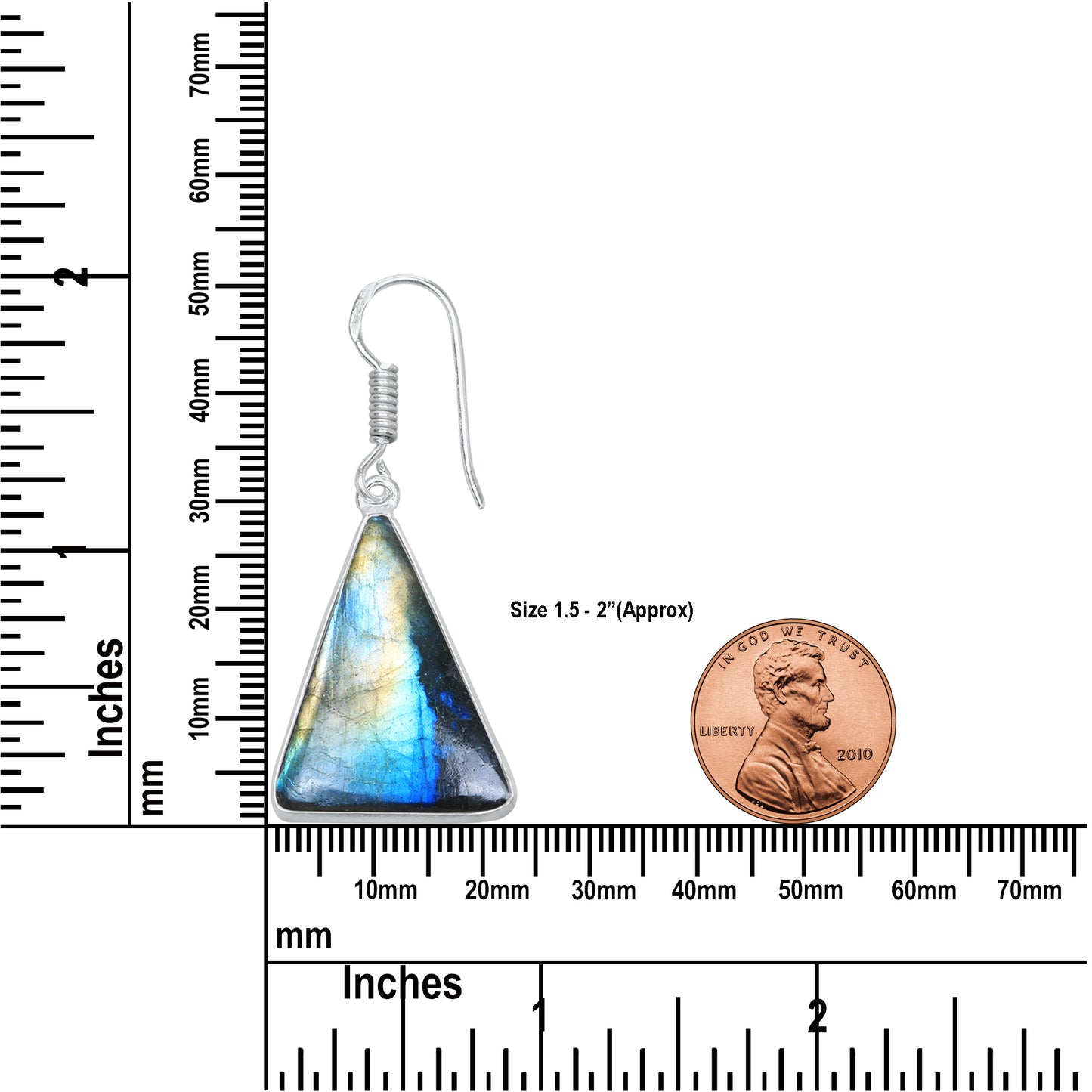Boucles d'oreilles en labradorite - Minimalistes, formes variées, plaquées argent | Vente en gros