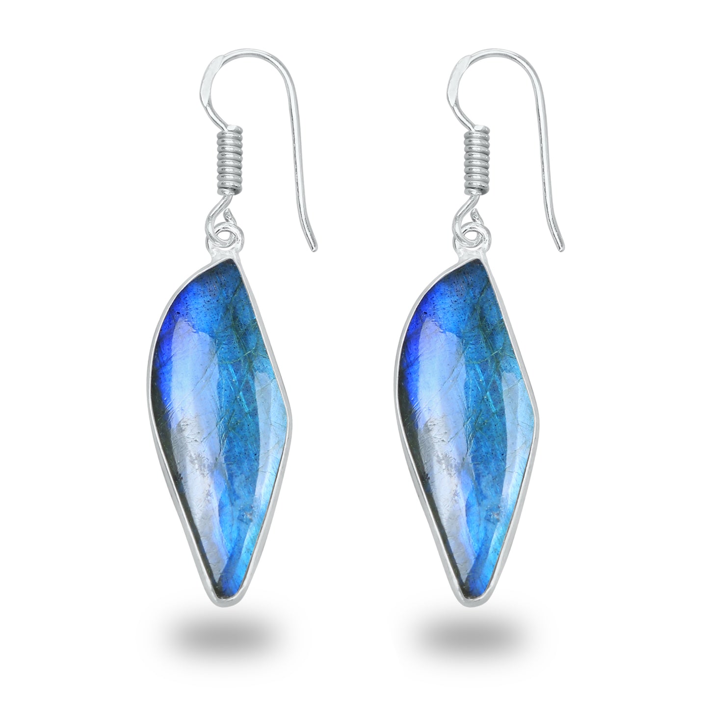 Boucles d'oreilles en labradorite - Minimalistes, formes variées, plaquées argent | Vente en gros
