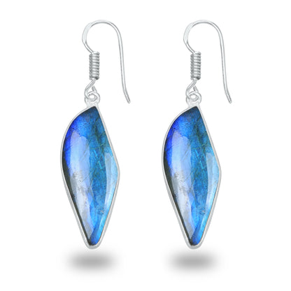 Boucles d'oreilles en labradorite - Minimalistes, formes variées, plaquées argent | Vente en gros