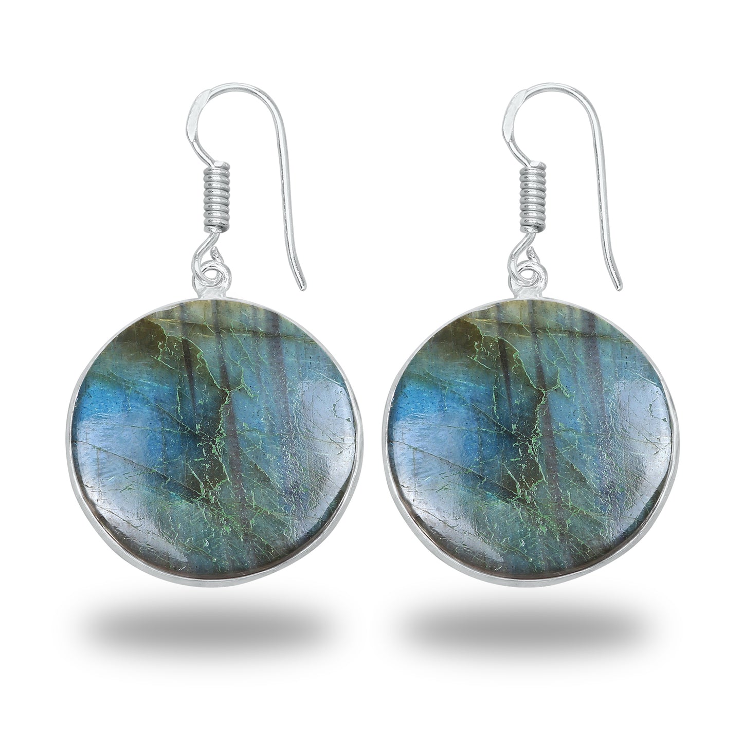 Boucles d'oreilles en labradorite - Minimalistes, formes variées, plaquées argent | Vente en gros
