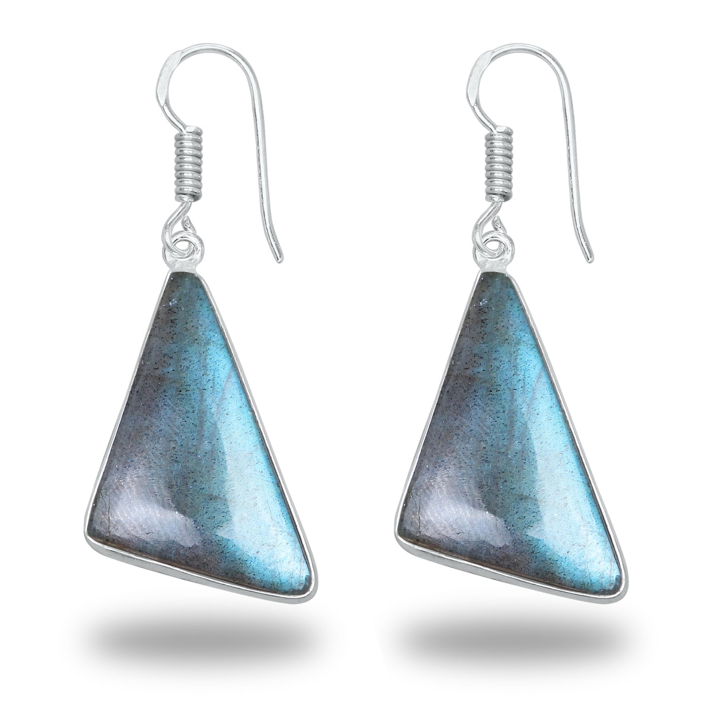 Boucles d'oreilles en labradorite - Minimalistes, formes variées, plaquées argent | Vente en gros