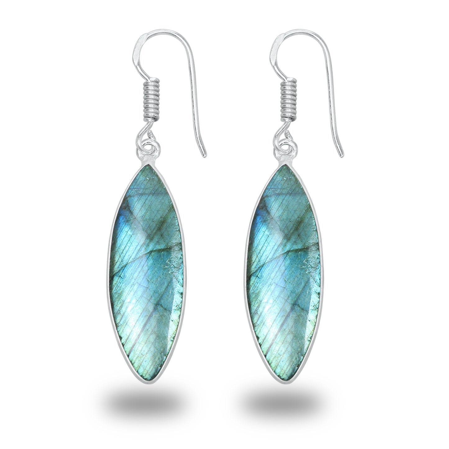 Boucles d'oreilles en labradorite - Minimalistes, formes variées, plaquées argent | Vente en gros