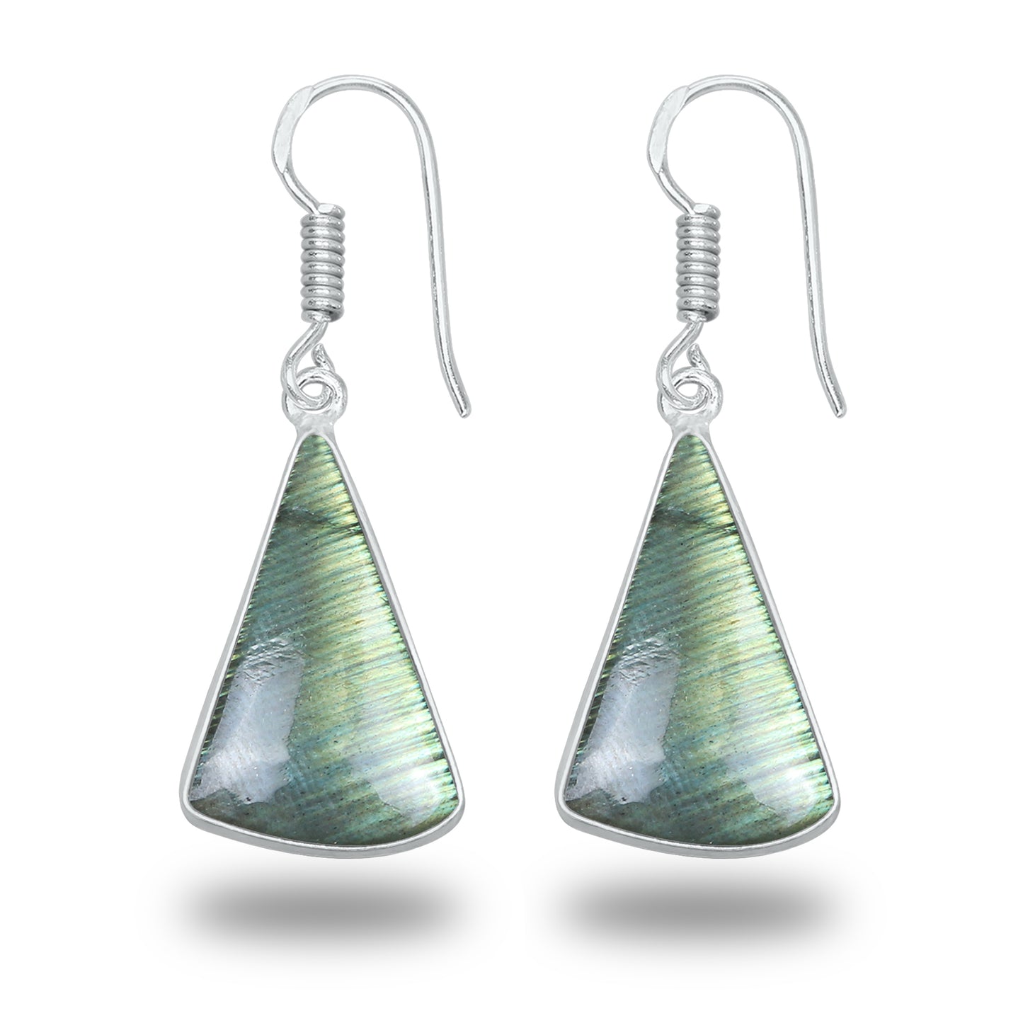 Boucles d'oreilles en labradorite - Minimalistes, formes variées, plaquées argent | Vente en gros