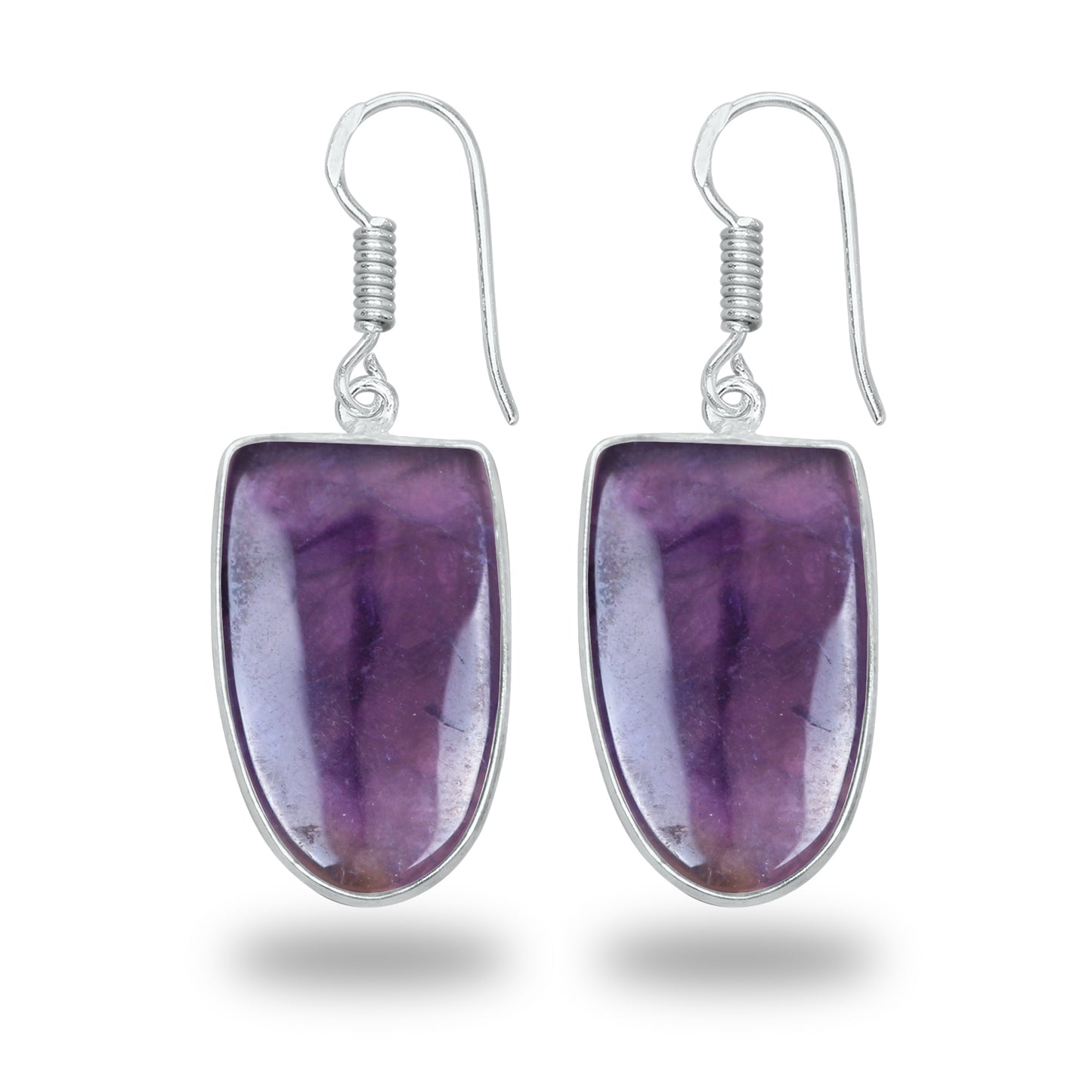 Amethyst Earrings - Minimalistic, Assorted Shapes, Wholesale, Silver-Overlay