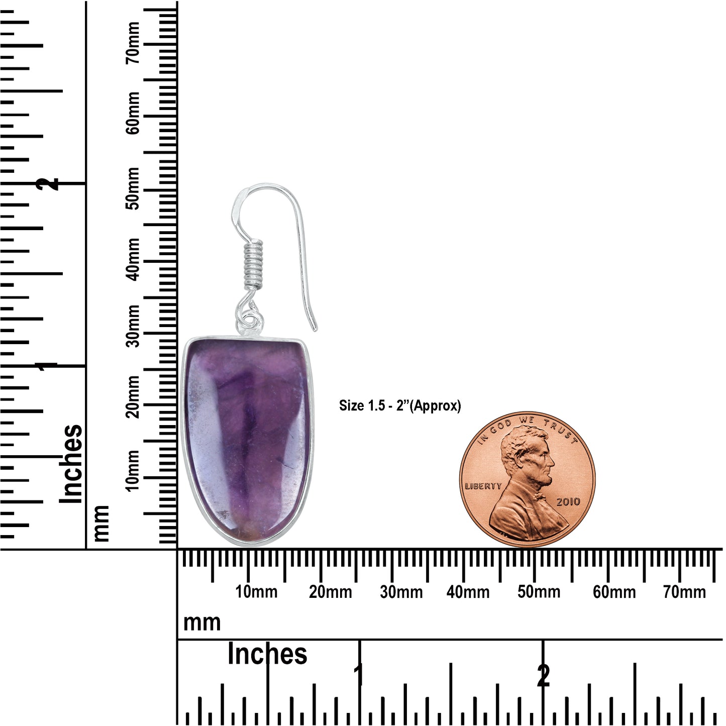 Amethyst Earrings - Minimalistic, Assorted Shapes, Wholesale, Silver-Overlay