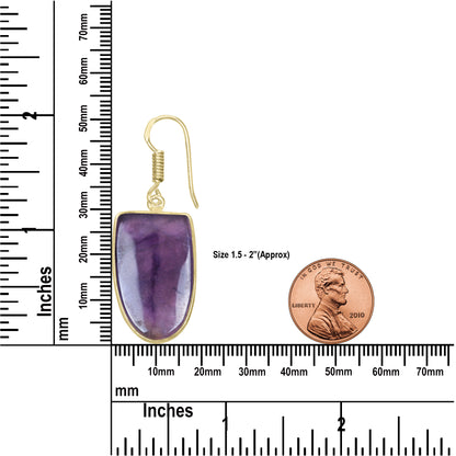 Amethyst Earrings – 18K Gold-Plated Bezel, Handmade Minimal Design | Made to Order