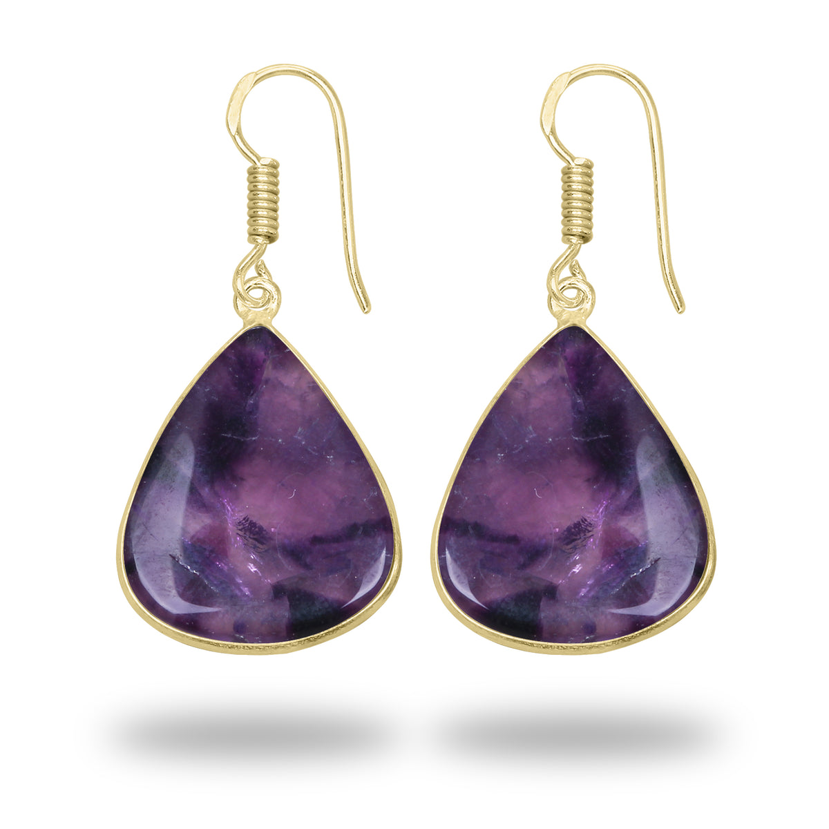 Amethyst Earrings – 18K Gold-Plated Bezel, Handmade Minimal Design | Made to Order