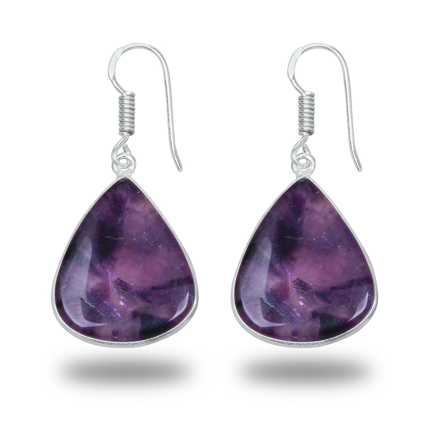 Amethyst Earrings - Minimalistic, Assorted Shapes, Wholesale, Silver-Overlay