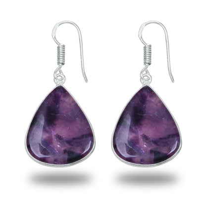 Amethyst Earrings - Minimalistic, Assorted Shapes, Wholesale, Silver-Overlay