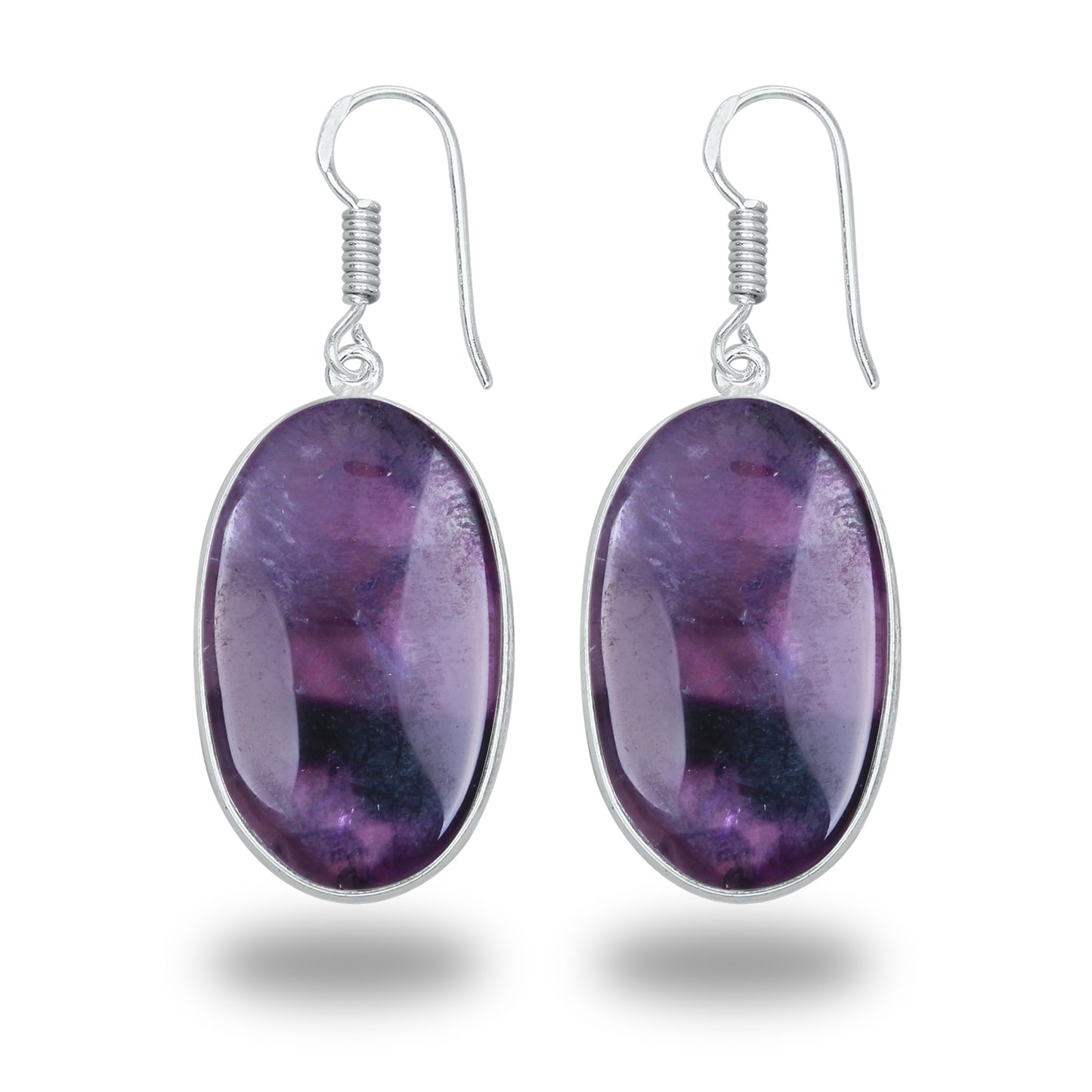 Amethyst Earrings - Minimalistic, Assorted Shapes, Wholesale, Silver-Overlay