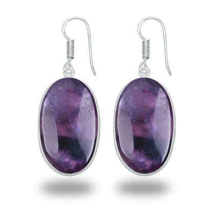 Amethyst Earrings - Minimalistic, Assorted Shapes, Wholesale, Silver-Overlay