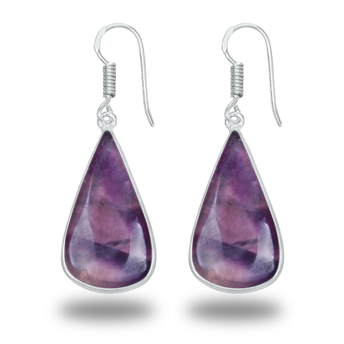 Amethyst Earrings - Minimalistic, Assorted Shapes, Wholesale, Silver-Overlay