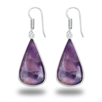 Amethyst Earrings - Minimalistic, Assorted Shapes, Wholesale, Silver-Overlay