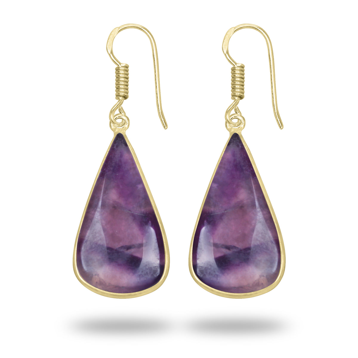 Amethyst Earrings – 18K Gold-Plated Bezel, Handmade Minimal Design | Made to Order