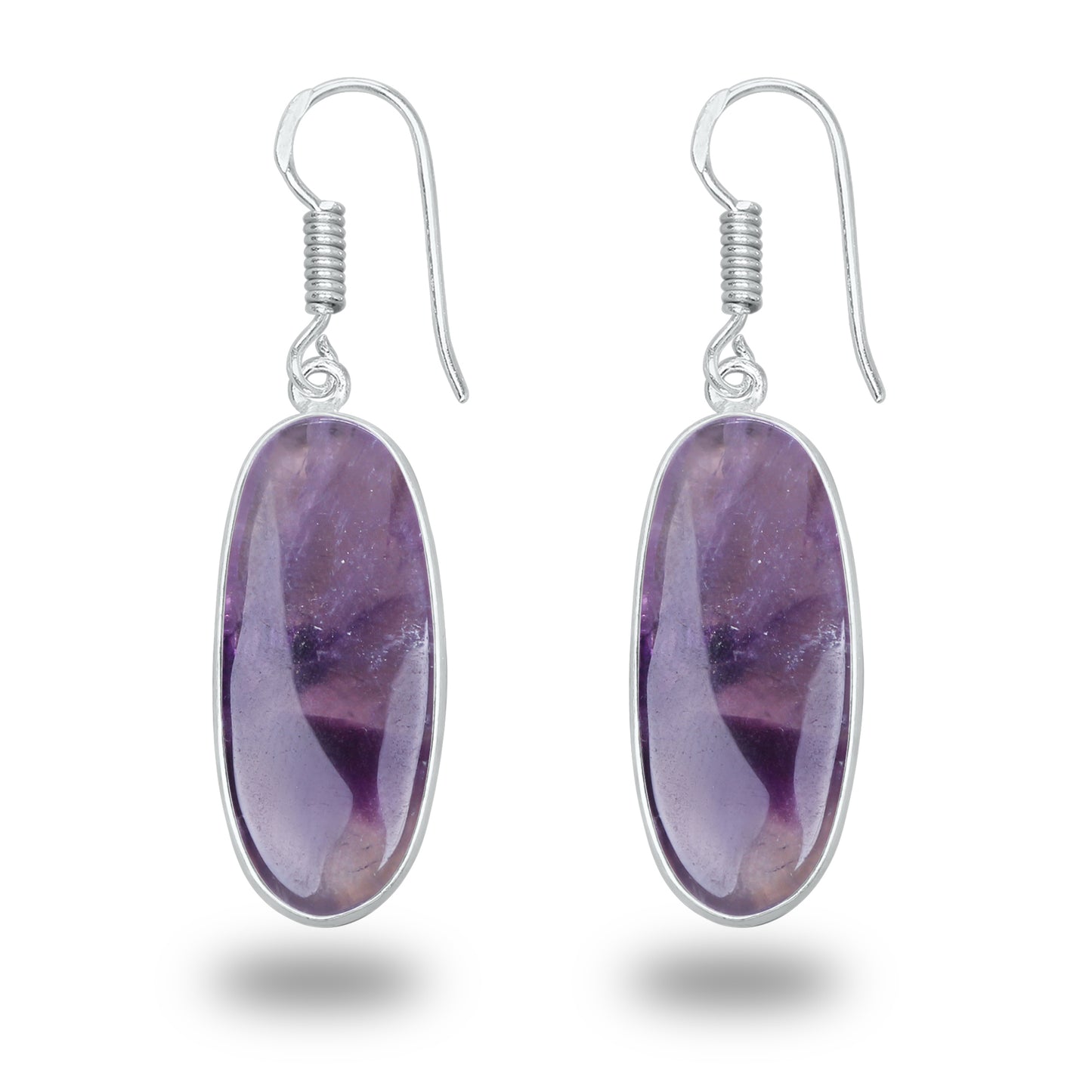 Amethyst Earrings - Minimalistic, Assorted Shapes, Wholesale, Silver-Overlay