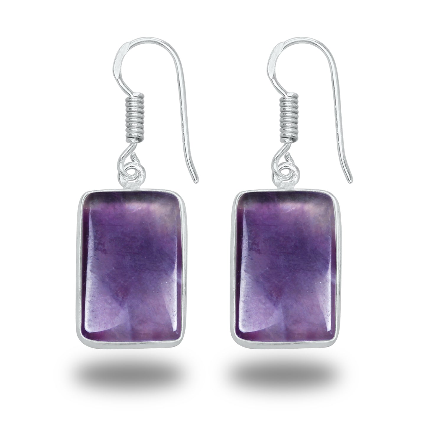 Amethyst Earrings - Minimalistic, Assorted Shapes, Wholesale, Silver-Overlay