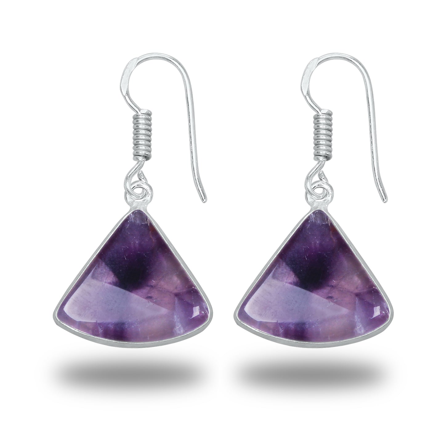 Amethyst Earrings - Minimalistic, Assorted Shapes, Wholesale, Silver-Overlay