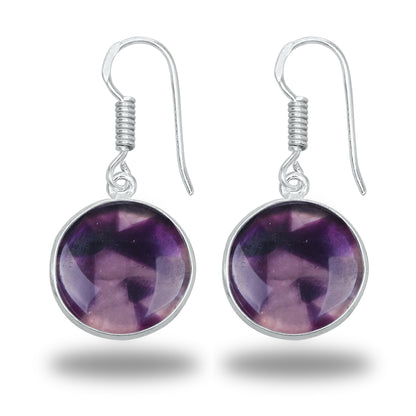 Amethyst Earrings - Minimalistic, Assorted Shapes, Wholesale, Silver-Overlay