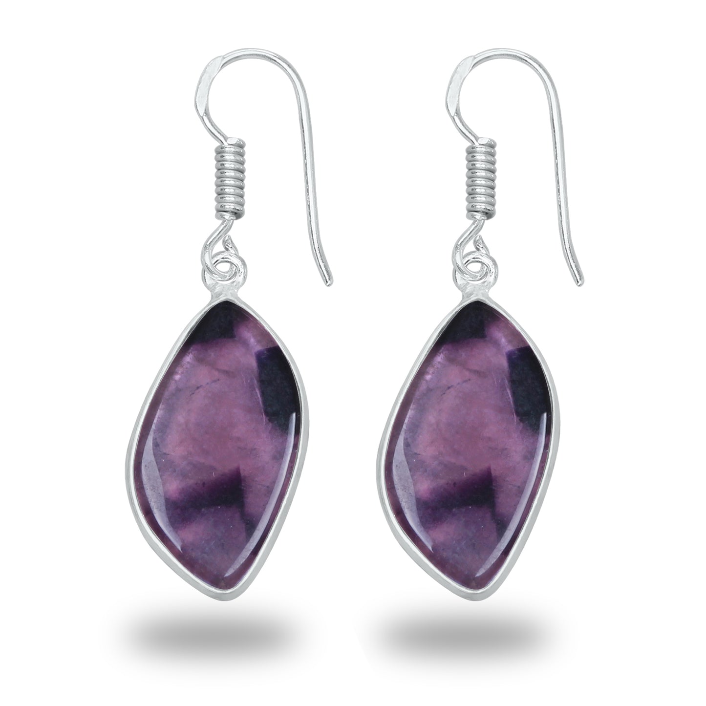 Amethyst Earrings - Minimalistic, Assorted Shapes, Wholesale, Silver-Overlay