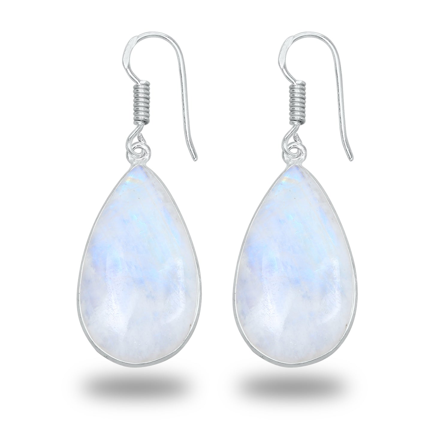 Rainbow Moonstone Earrings - Minimalist, Assorted Shapes, Wholesale, Silver-Overlay