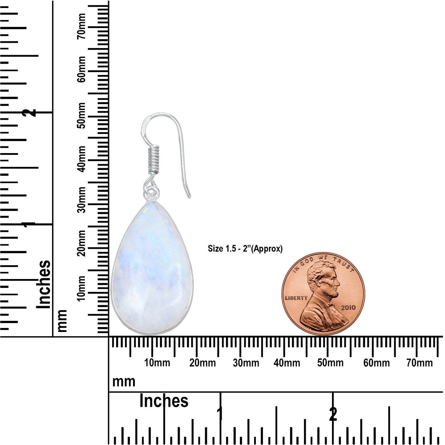 Rainbow Moonstone Earrings - Minimalist, Assorted Shapes, Wholesale, Silver-Overlay