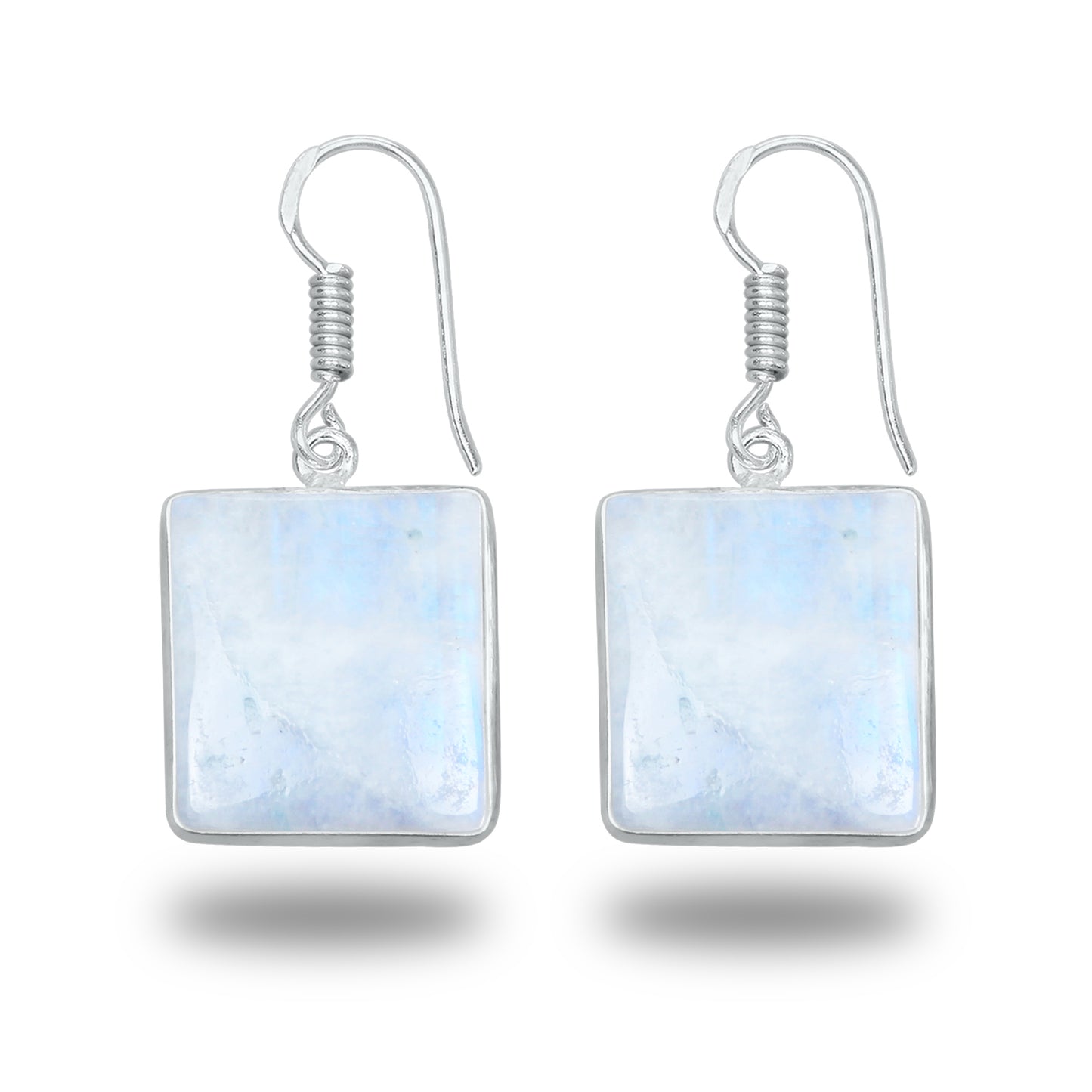 Rainbow Moonstone Earrings - Minimalist, Assorted Shapes, Wholesale, Silver-Overlay