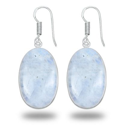 Rainbow Moonstone Earrings - Minimalist, Assorted Shapes, Wholesale, Silver-Overlay