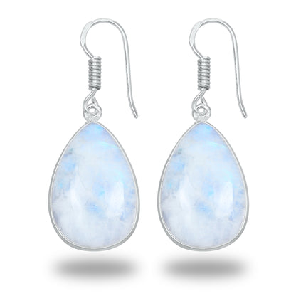 Rainbow Moonstone Earrings - Minimalist, Assorted Shapes, Wholesale, Silver-Overlay