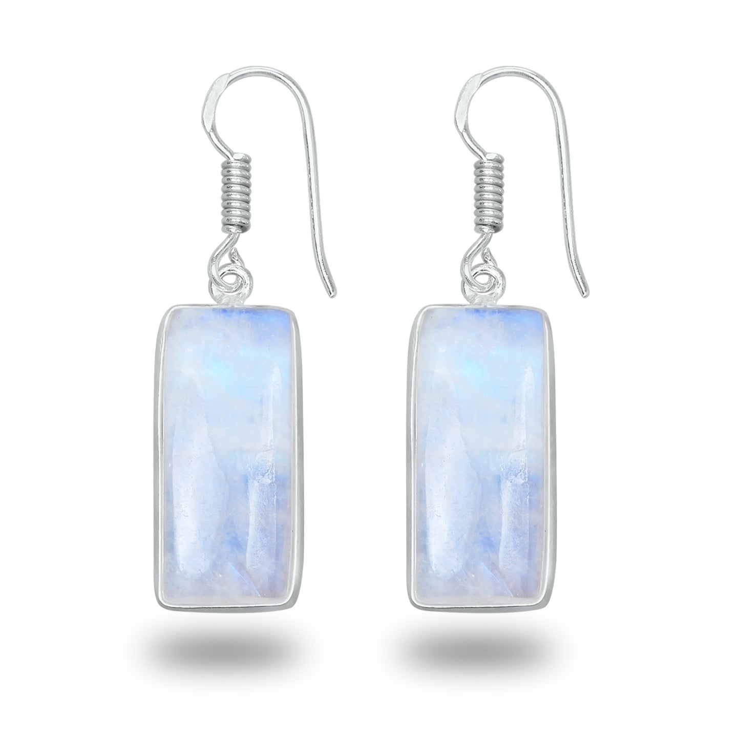 Rainbow Moonstone Earrings - Minimalist, Assorted Shapes, Wholesale, Silver-Overlay