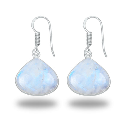 Rainbow Moonstone Earrings - Minimalist, Assorted Shapes, Wholesale, Silver-Overlay