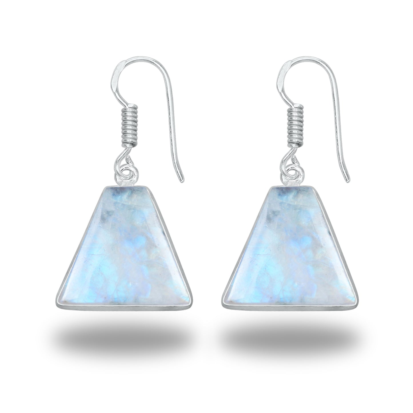 Rainbow Moonstone Earrings - Minimalist, Assorted Shapes, Wholesale, Silver-Overlay