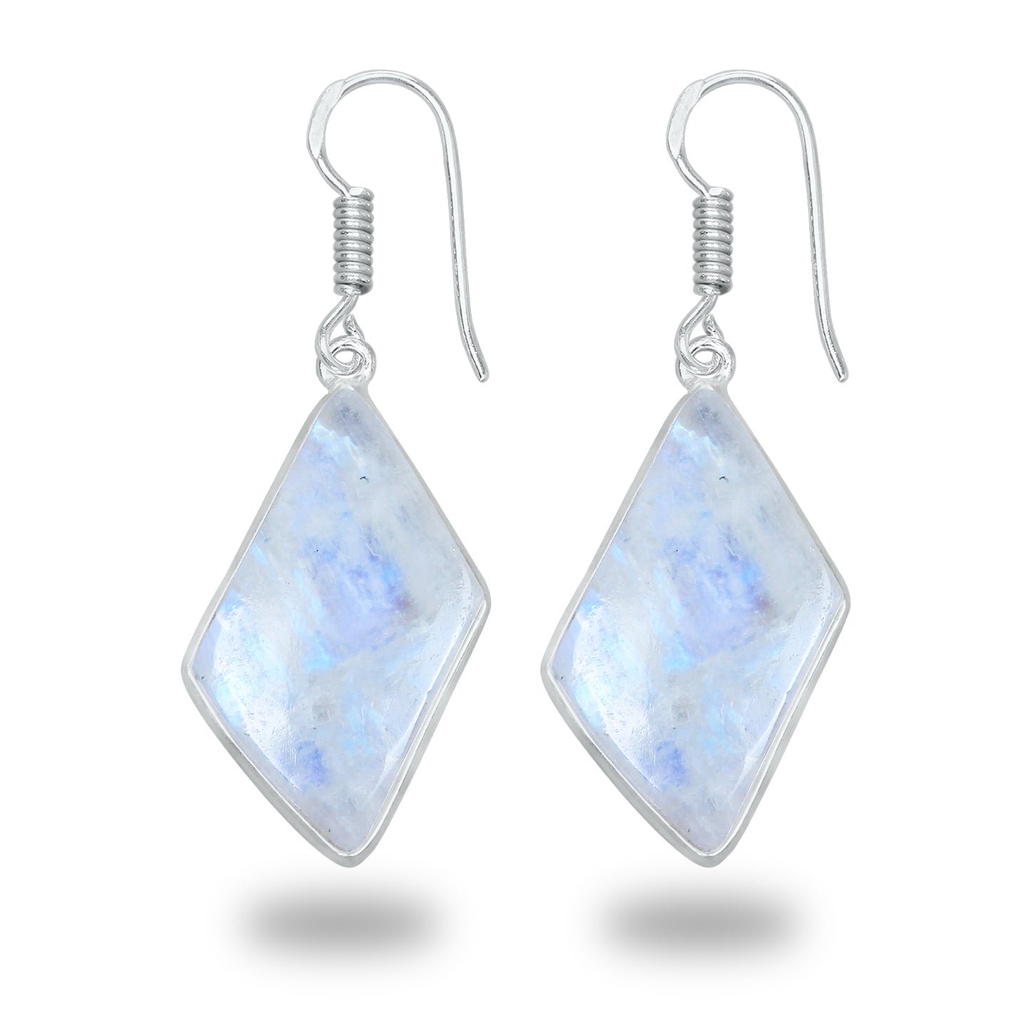 Rainbow Moonstone Earrings - Minimalist, Assorted Shapes, Wholesale, Silver-Overlay