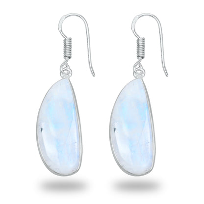 Rainbow Moonstone Earrings - Minimalist, Assorted Shapes, Wholesale, Silver-Overlay