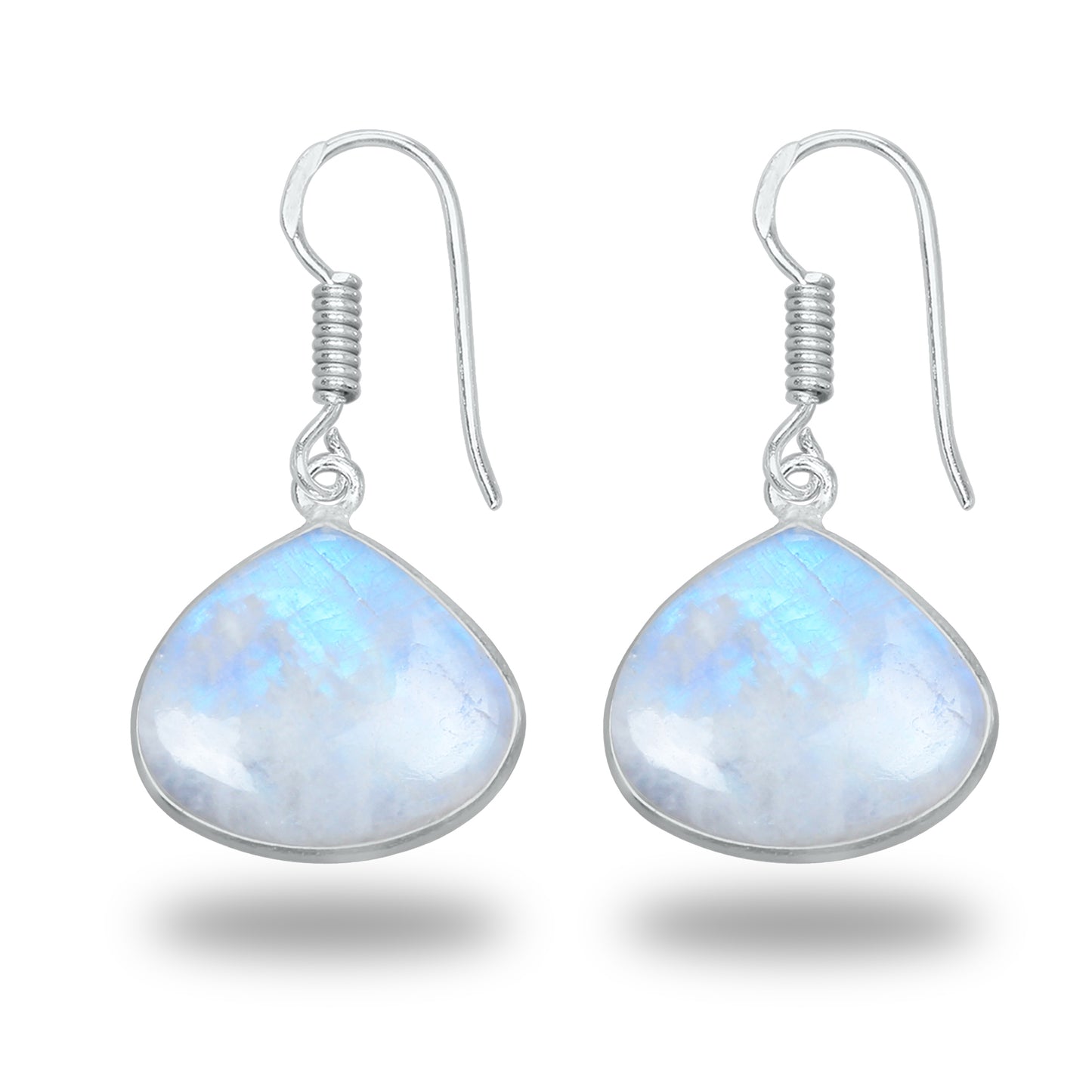 Rainbow Moonstone Earrings - Minimalist, Assorted Shapes, Wholesale, Silver-Overlay